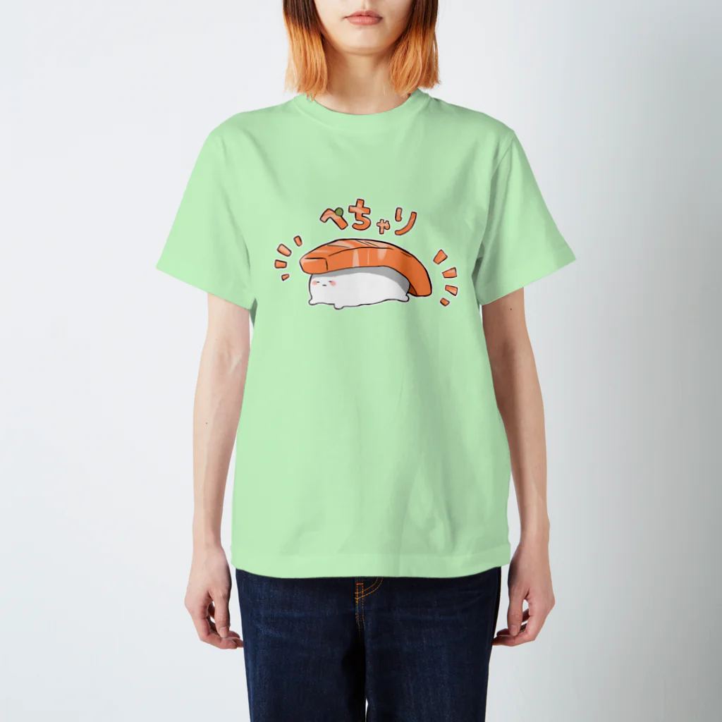 伊達丸のぺちゃりサーモンくん スタンダードTシャツ