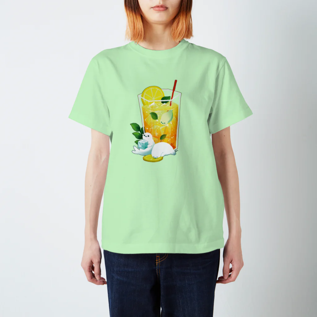 BARE FEET/猫田博人のレモンティーアザラシ スタンダードTシャツ