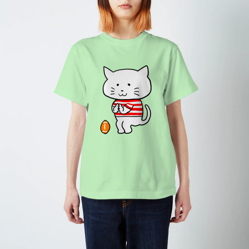 えかきにゃんこのお店♪のしろねこ　五郎丸ポーズ Regular Fit T-Shirt