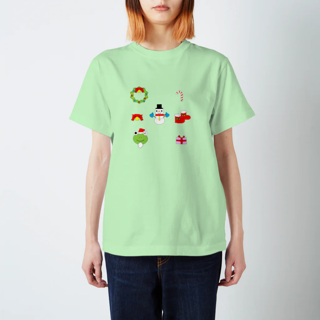 🐸かえるさんと仲間たち🐸のかえるさんのクリスマスB スタンダードTシャツ