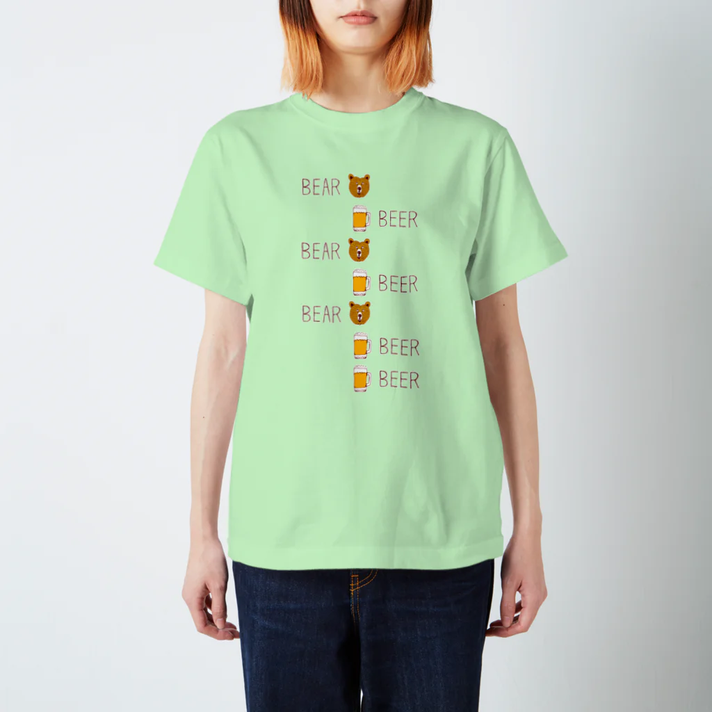 NIKORASU GOのビールデザインTシャツ「ベアビアベアビアベアビアビア」（Tシャツ・パーカー・グッズ・ETC） Regular Fit T-Shirt