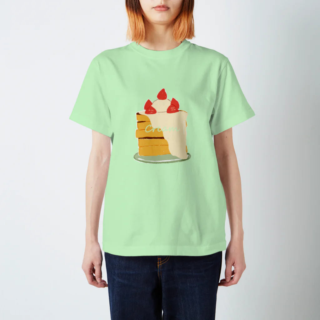 ちくわぶのパンケーキクリーム（透過文字） スタンダードTシャツ