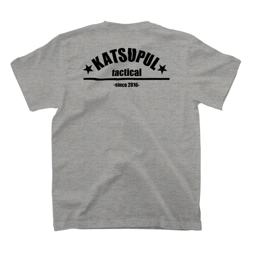 カツプルタクティカルのKATSUPUL tactical ﾍﾞｰｼｯｸﾗｲﾝT-shirt 黒プリント Regular Fit T-Shirtの裏面