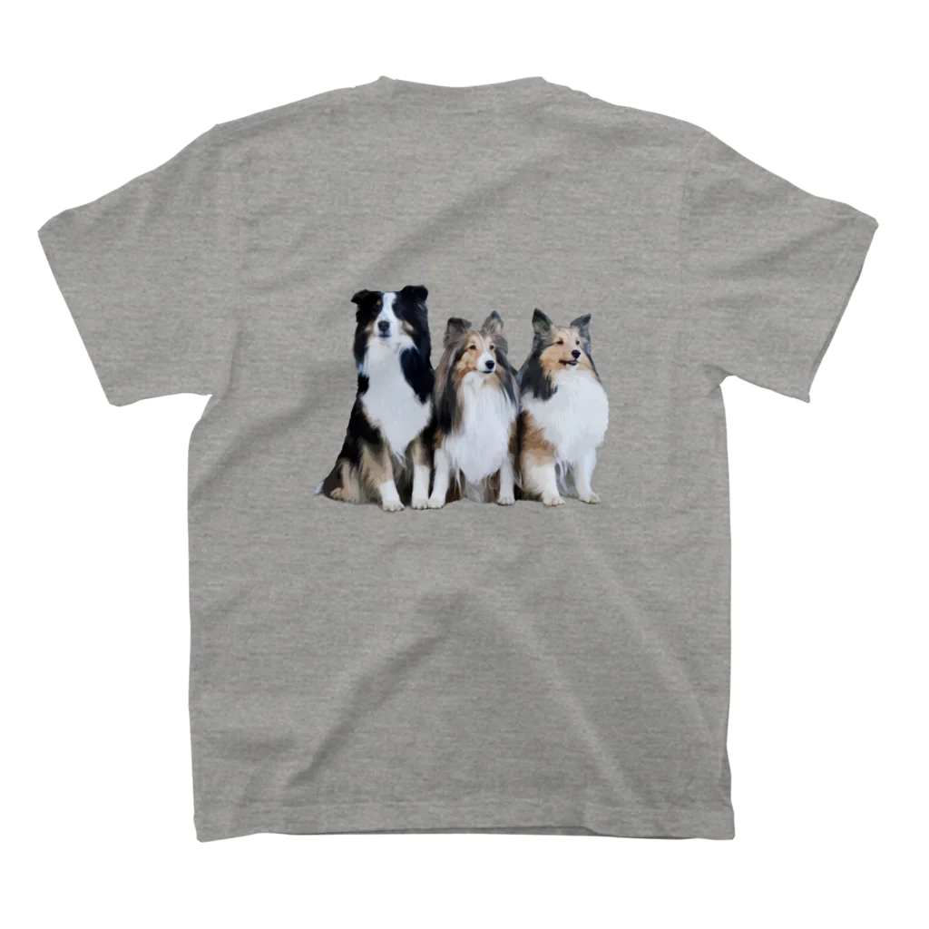 愛猫達の雑貨店のSheltie Love! 白文字 スタンダードTシャツの裏面