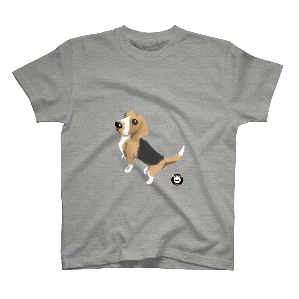 Beagle_BabyのBeagle_Baby/おねだりビーグル（イラスト） スタンダードTシャツ