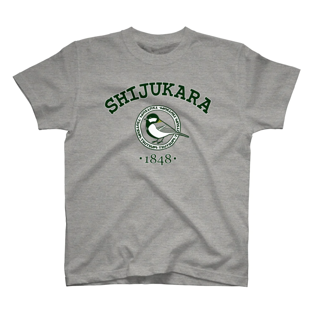 TA-CHAN SHOPのカレッジロゴ風シジュウカラ Regular Fit T-Shirt