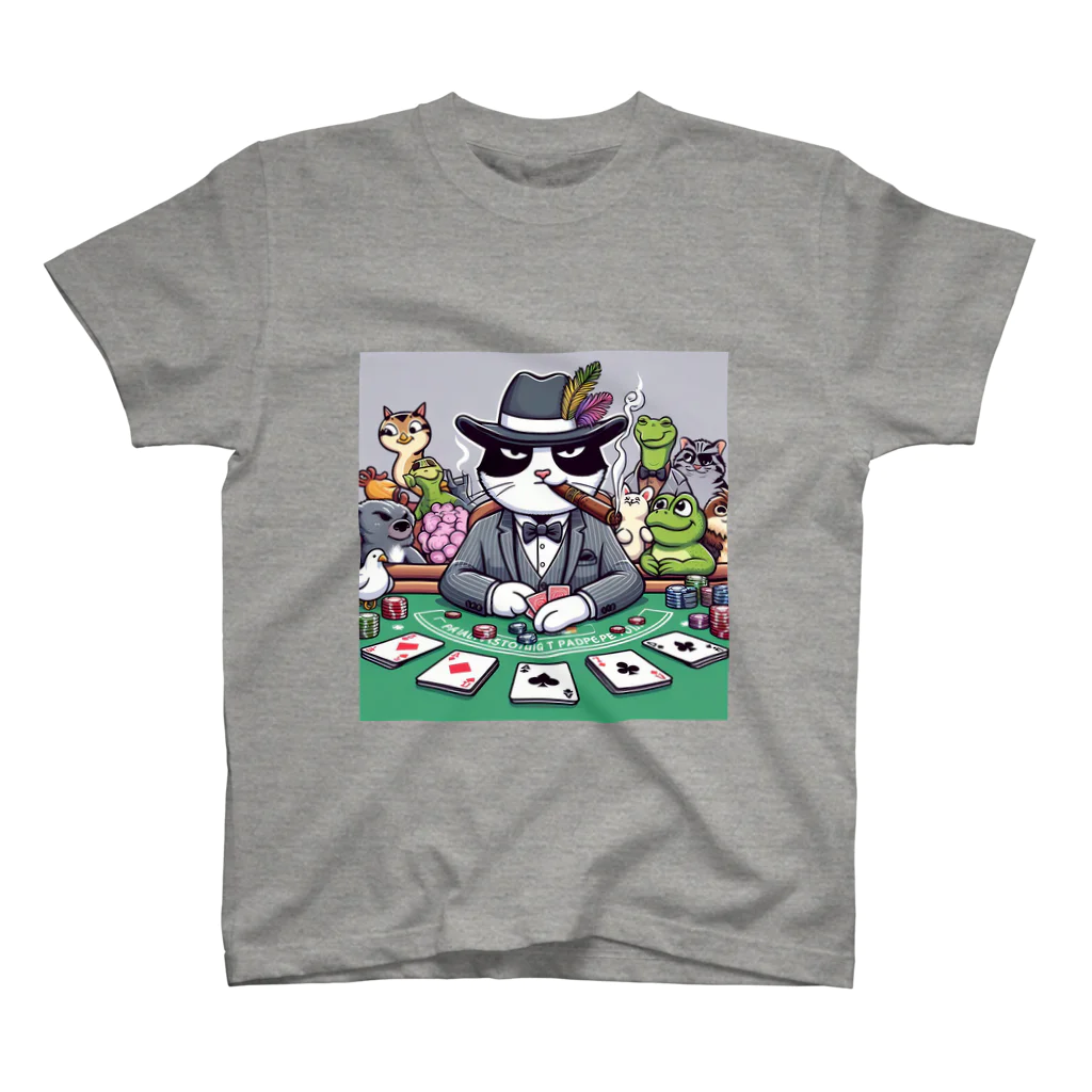 ぴーすけ🃏【ポーカーグッズ】のブラックジャックな猫 スタンダードTシャツ