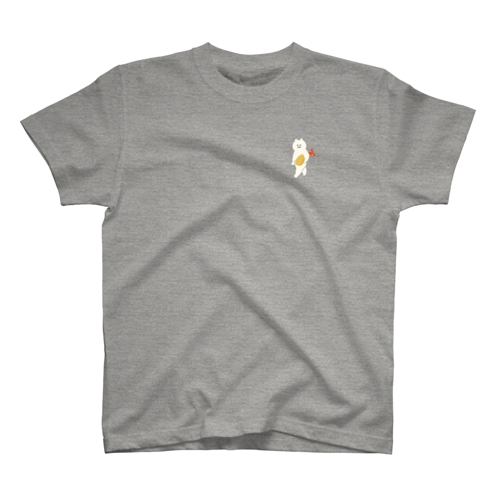 SUIMINグッズのお店の【小】エビフライをさわやかに運ぶねこ Regular Fit T-Shirt