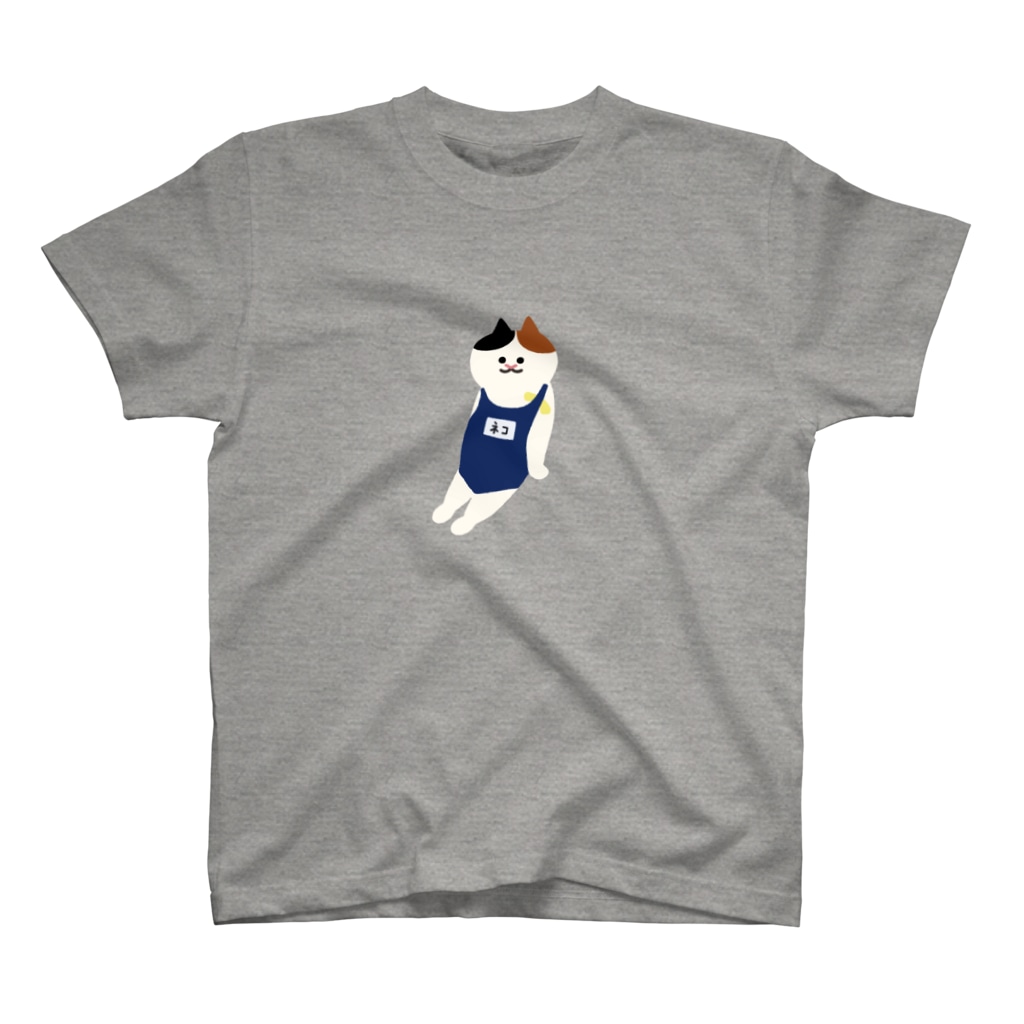 SUIMINグッズのお店の【中】スクール水着のねこ Regular Fit T-Shirt