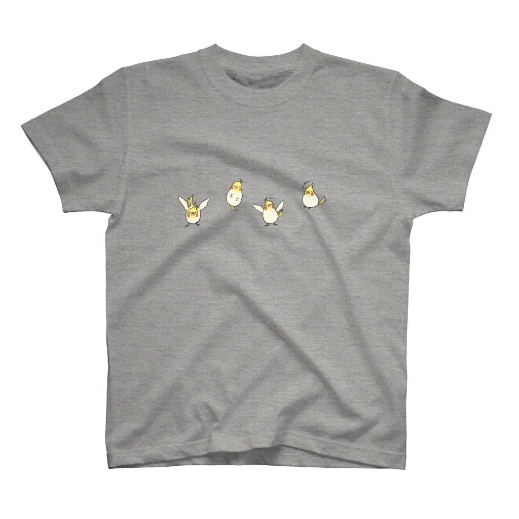 Forest birdsのオカメ4羽 スタンダードTシャツ