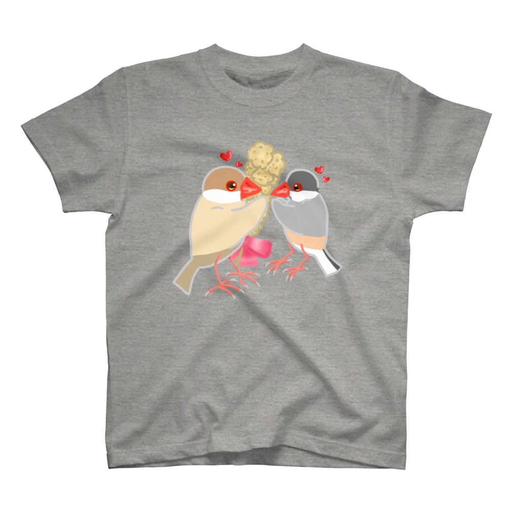 Lily bird（リリーバード）の粟穂をプレゼント シルバー&シナモン文鳥 Regular Fit T-Shirt