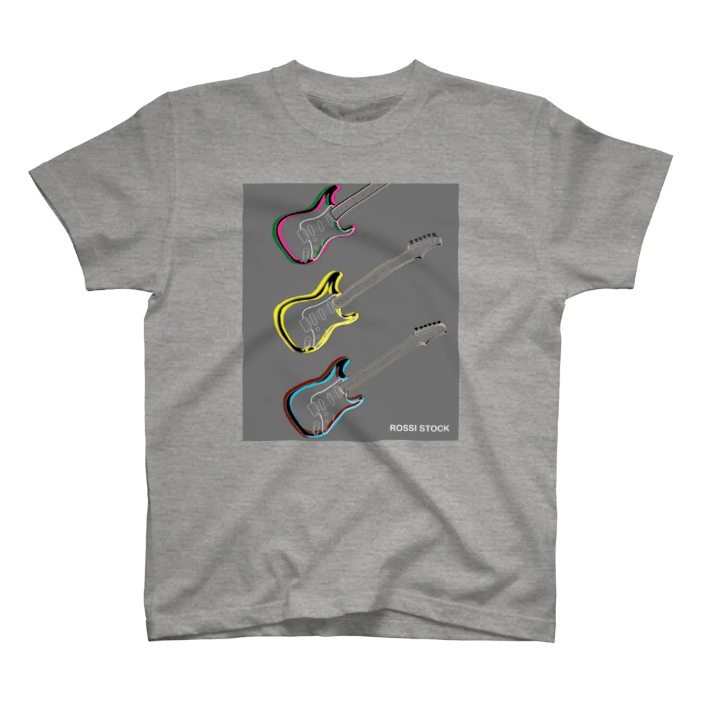 Rossi StockのエレキギターTシャツ(グレー) Regular Fit T-Shirt