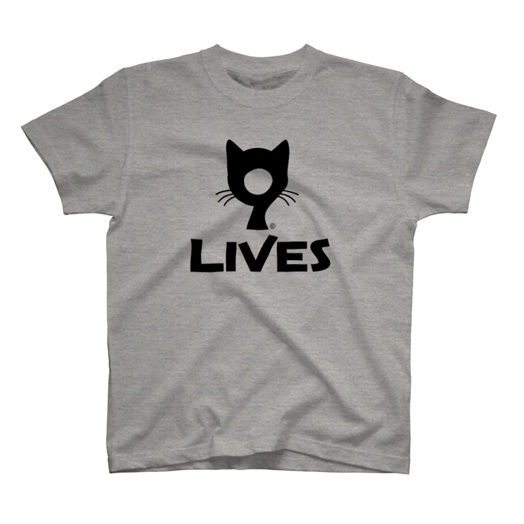 9LIVES 猫たちの王国の9LIVES logo black スタンダードTシャツ