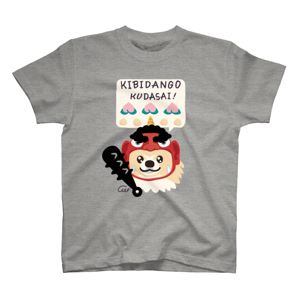 イラスト MONYAAT のきびだんごくださいなのポメラニアン スタンダードTシャツ