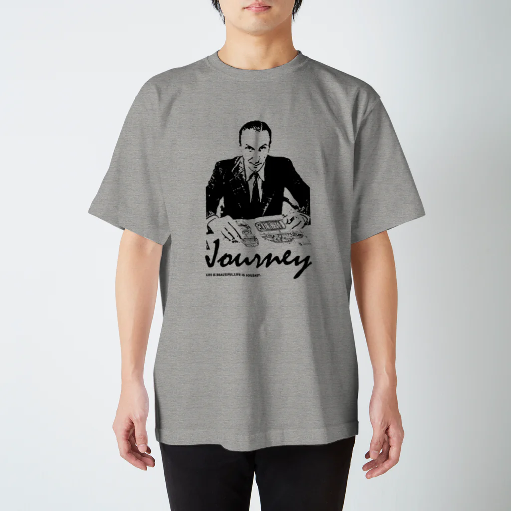  napdesign×Journeyの図面を眺めるおとこ スタンダードTシャツ