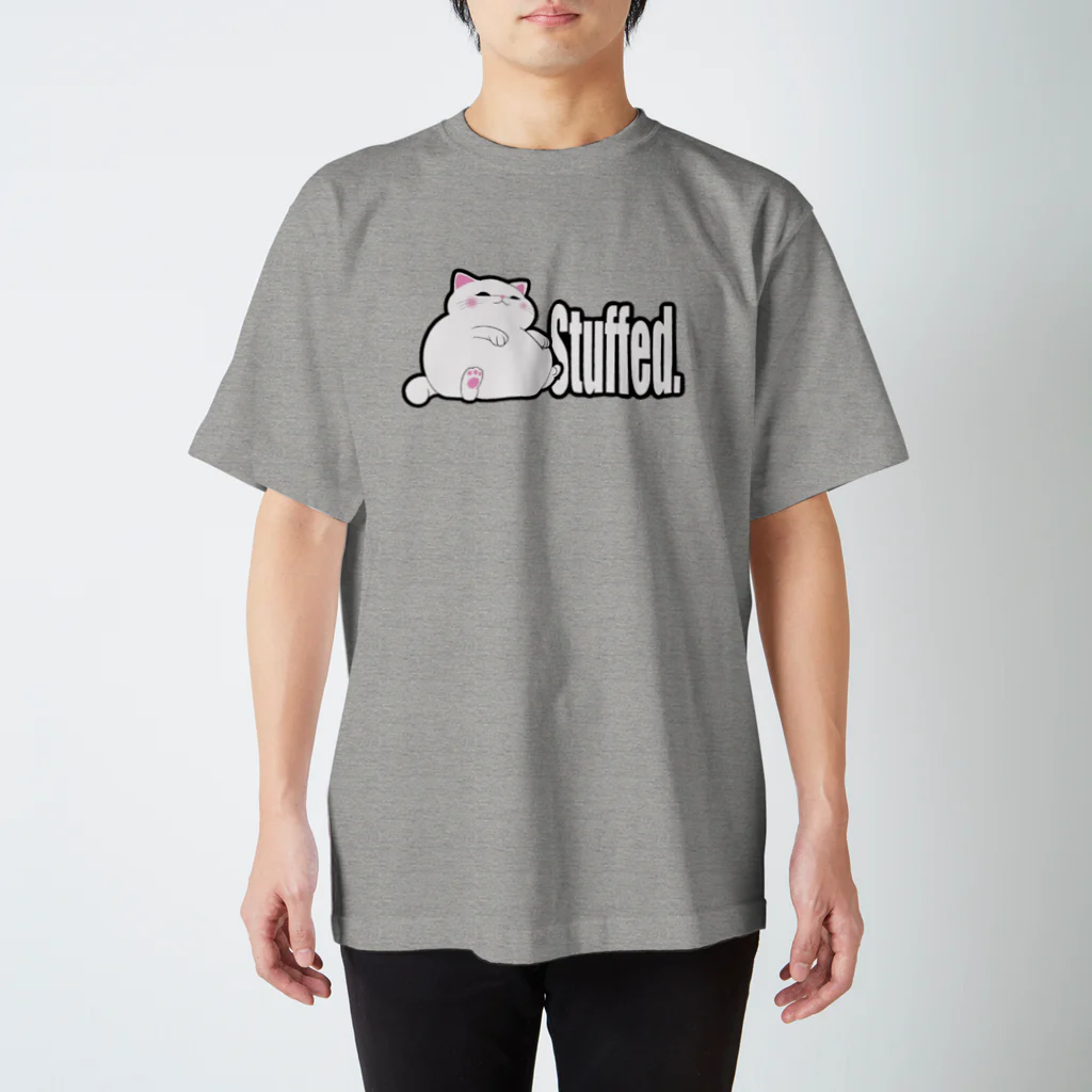 TMJ worksのぐうたら白猫。stuffed. スタンダードTシャツ