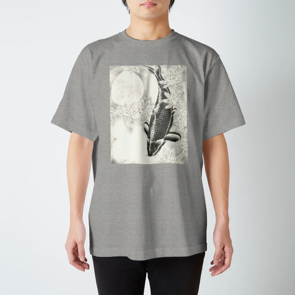 宮前吼宇の月下の鯉 Regular Fit T-Shirt