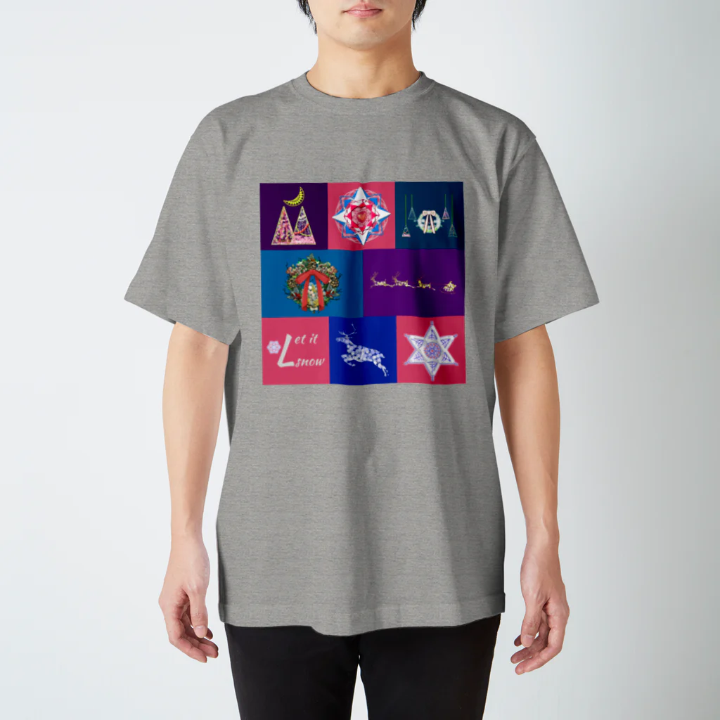 月夜のタツノオトシゴのLet it snow スタンダードTシャツ