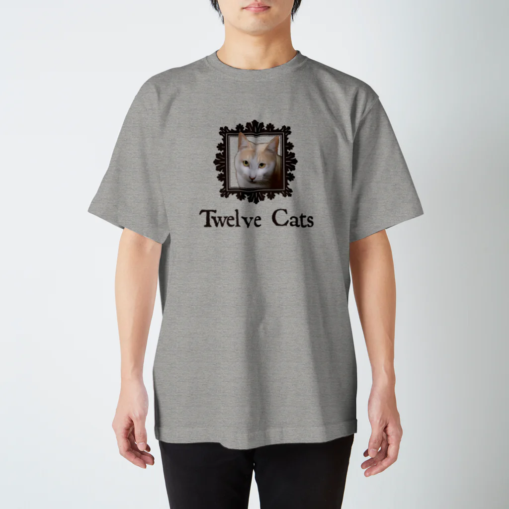 Twelve Catsのカフェラテ色の猫 Regular Fit T-Shirt