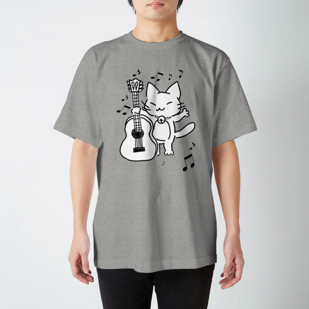 べりはーらのモロクロギターねこちゃん スタンダードTシャツ