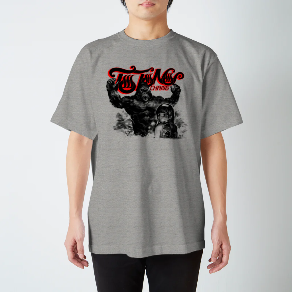 ととのいちゃんの「TOTONOI-CHANG」Tシャツ・ブラック　ブラック Regular Fit T-Shirt