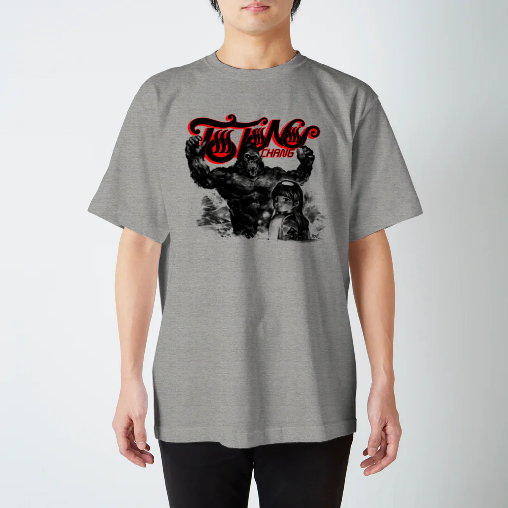 ととのいちゃんの「TOTONOI-CHANG」Tシャツ・ブラック　ブラック 티셔츠