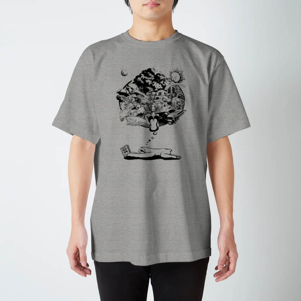 Poooompadoooourのなまけものの夢　モノクロ Regular Fit T-Shirt