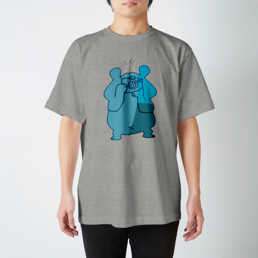 shirokumasaanのカメラ小僧　青 スタンダードTシャツ