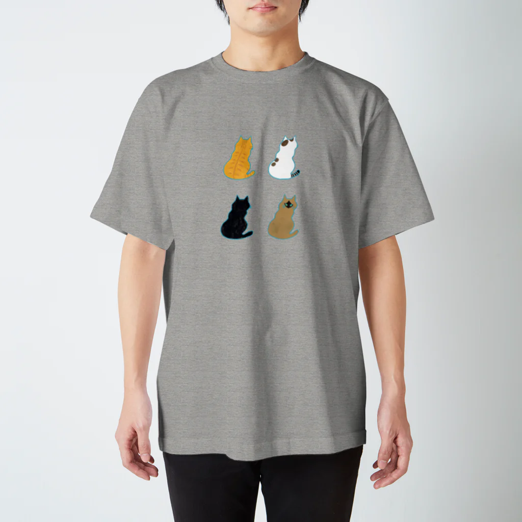 ひねもすのたりのよんひきのねこ スタンダードTシャツ