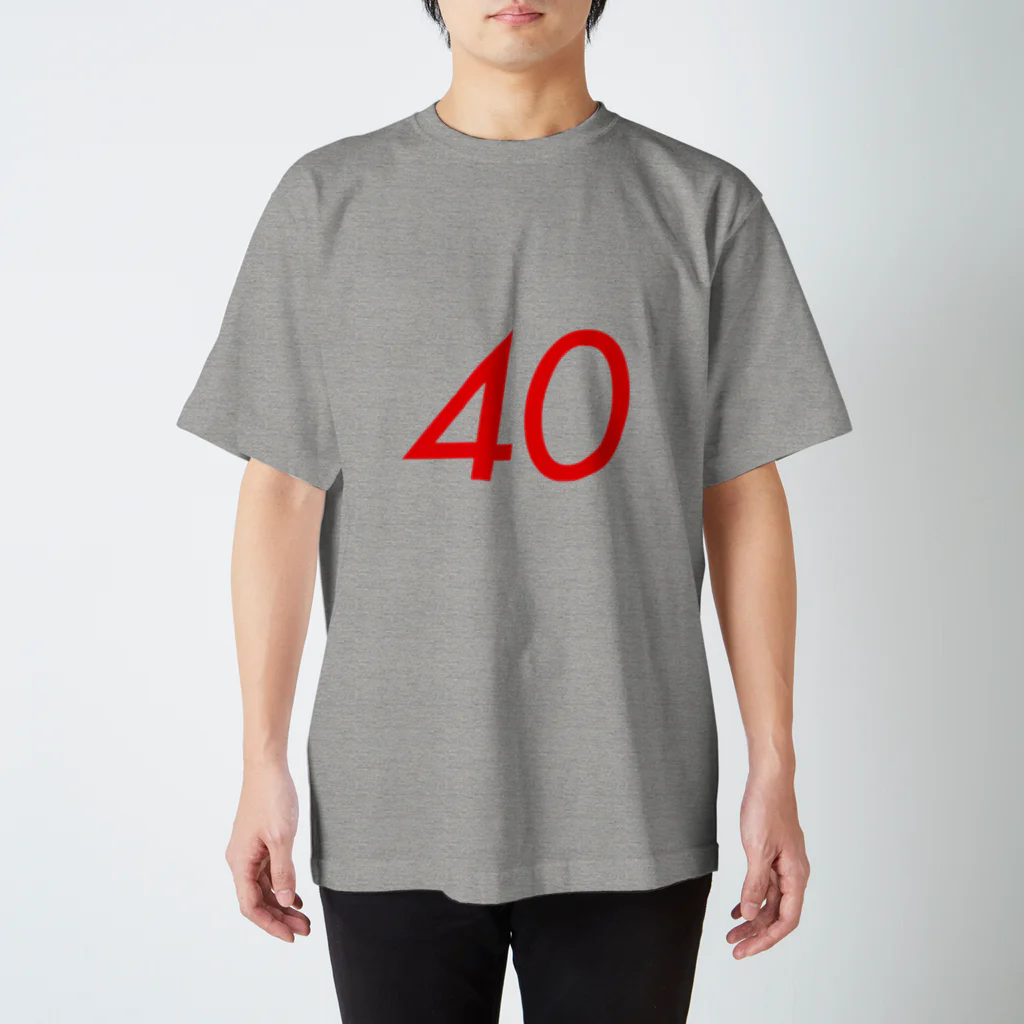 ふしめTシャツの40歳のふしめ (Red) スタンダードTシャツ