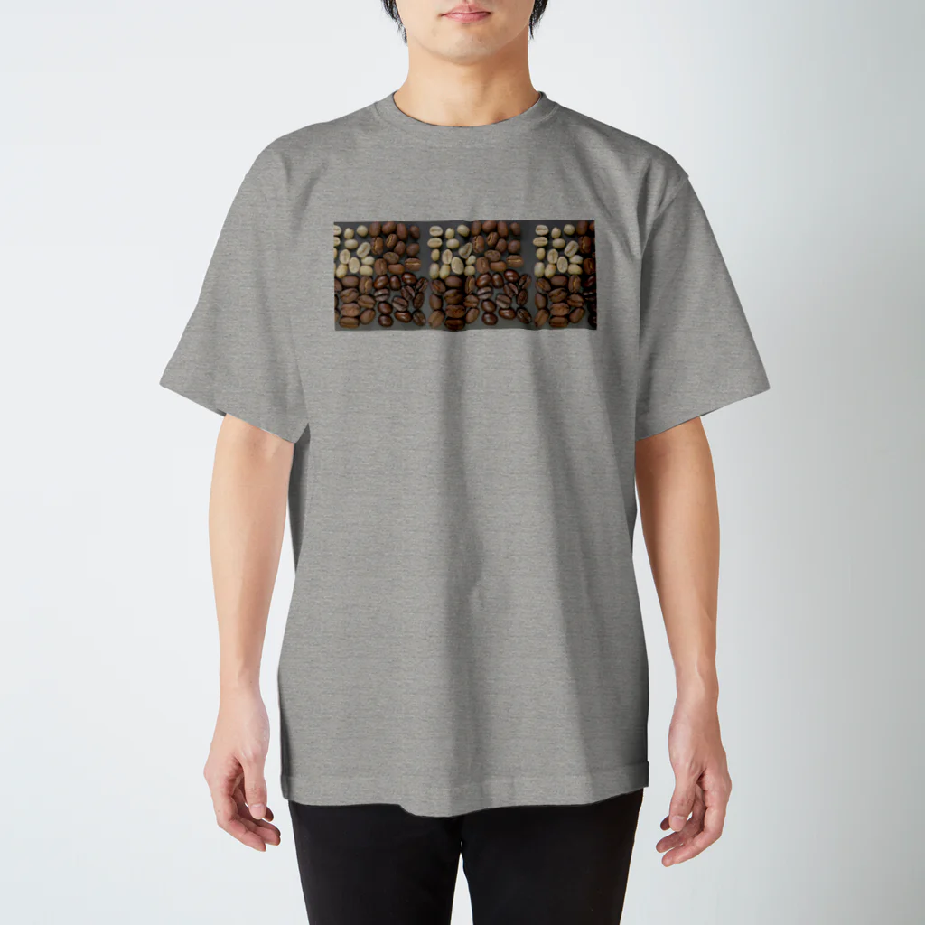 刻々珈琲のコーヒー豆チェック柄 Regular Fit T-Shirt