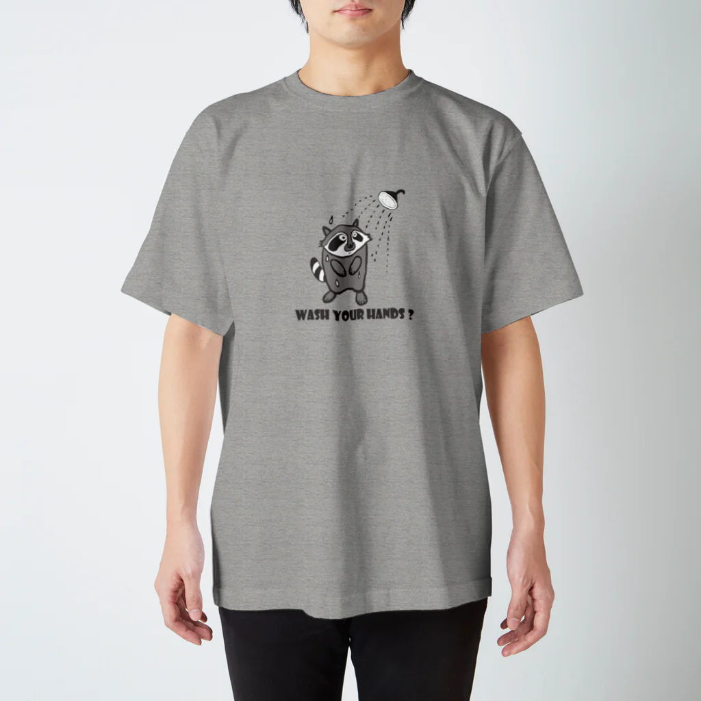 tamaccoのアライグマさん、手洗い？ スタンダードTシャツ