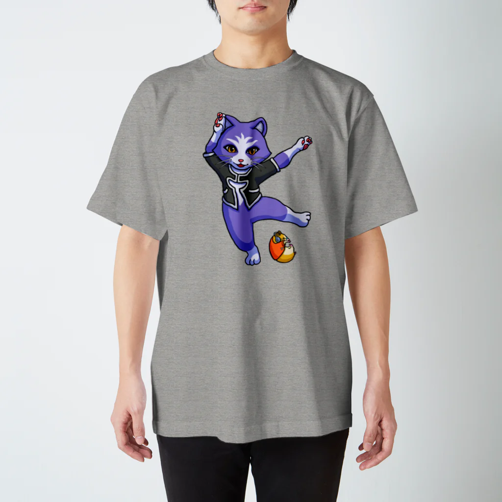 雪猫カゥルの雑貨店のカゥルとコロユキ、KCズのポーズ スタンダードTシャツ