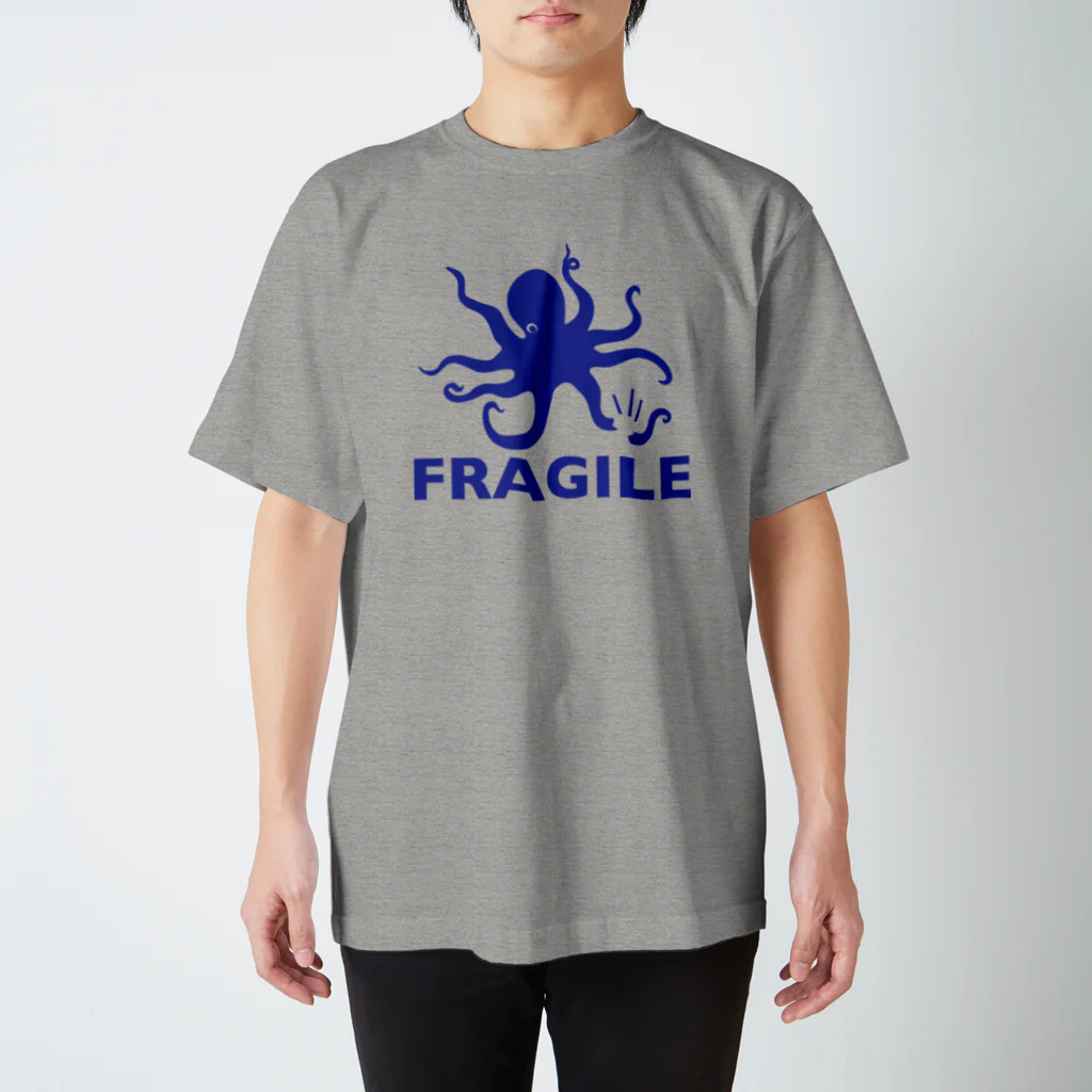 水島ひねのワレモノ注意（青） Regular Fit T-Shirt