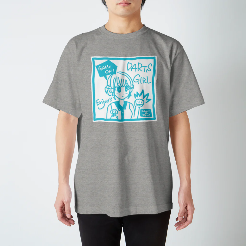 SWEET＆SPICY 【 すいすぱ 】ダーツのGAME ON!　【SWEET LIGHTBLUE】 Regular Fit T-Shirt