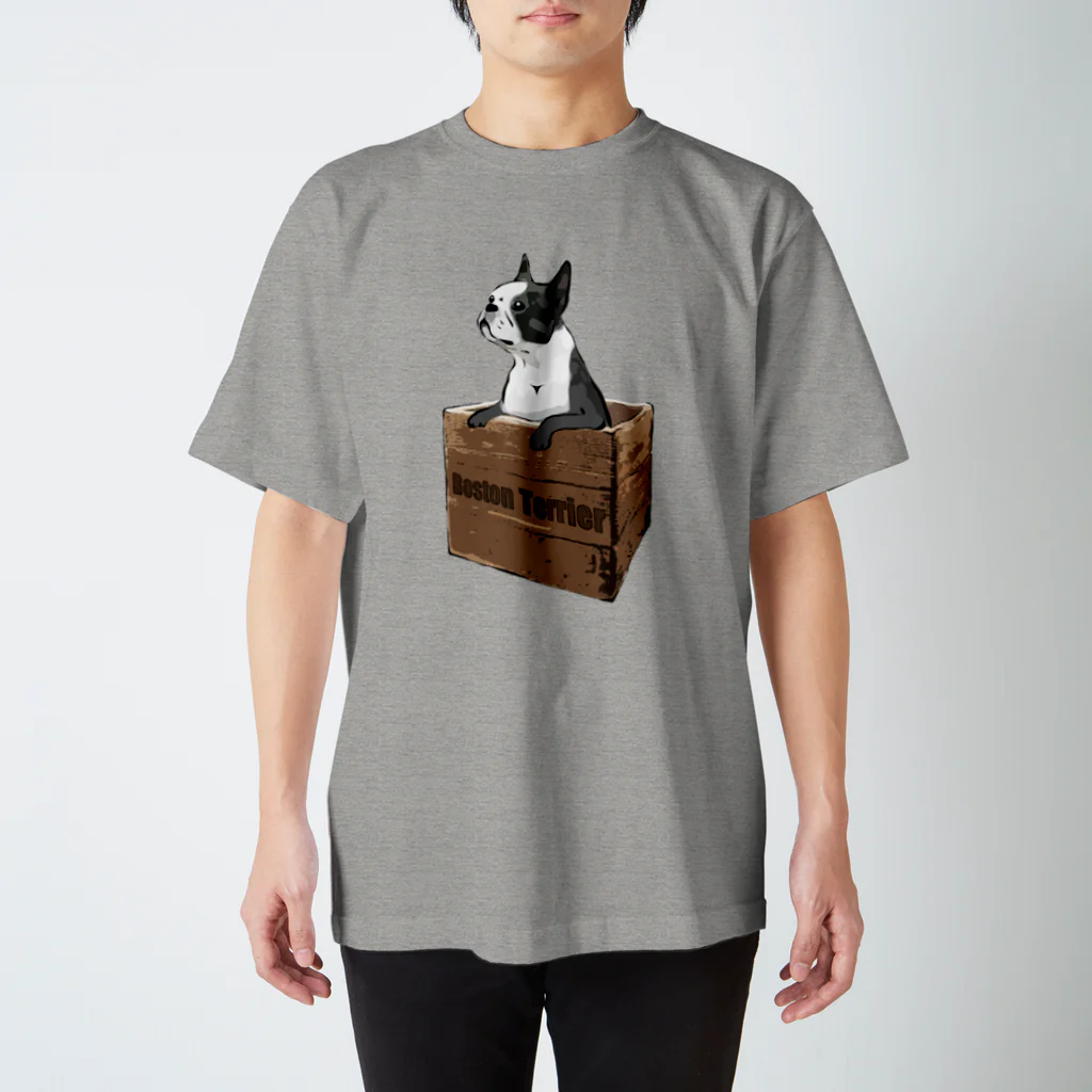 犬グッズの店しえるぶるーの箱入りボストンテリア Regular Fit T-Shirt