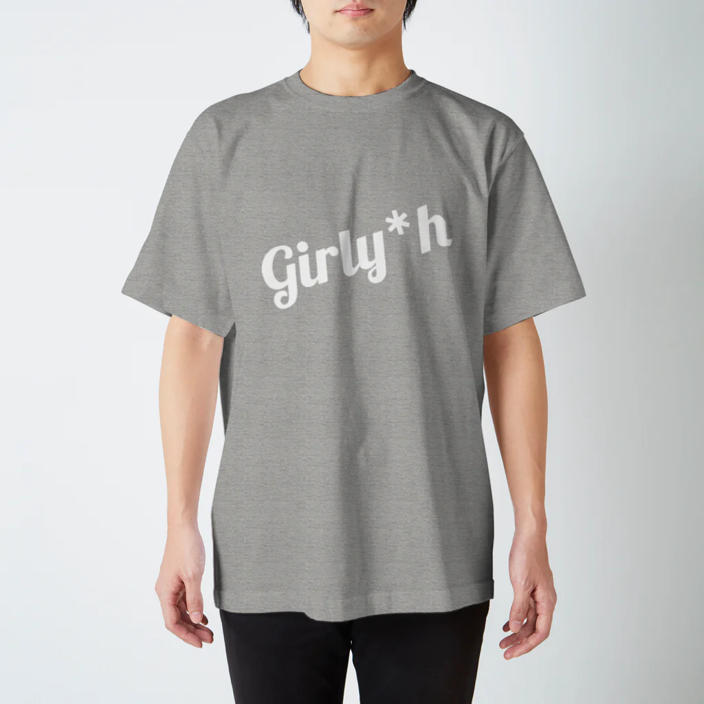 Girly*hガーリーエイチのGirly*hロゴ(ホワイト) Regular Fit T-Shirt