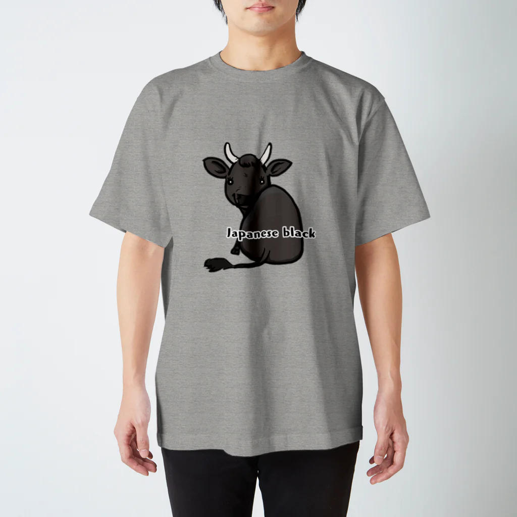 PoccaBocca–すかまるのおみせ–のデフォルメ黒毛和種 Regular Fit T-Shirt