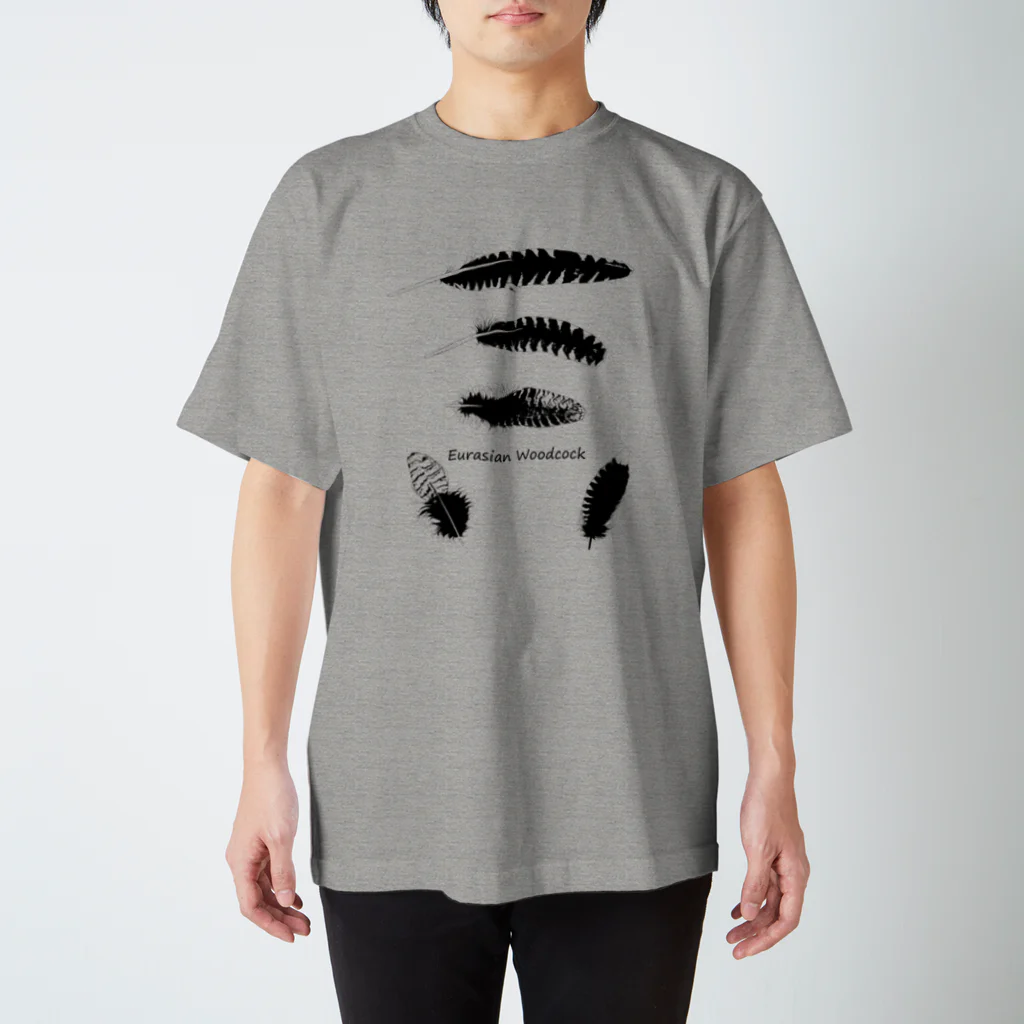 ハネクラシのヤマシギノハネアツメ　黒 Regular Fit T-Shirt