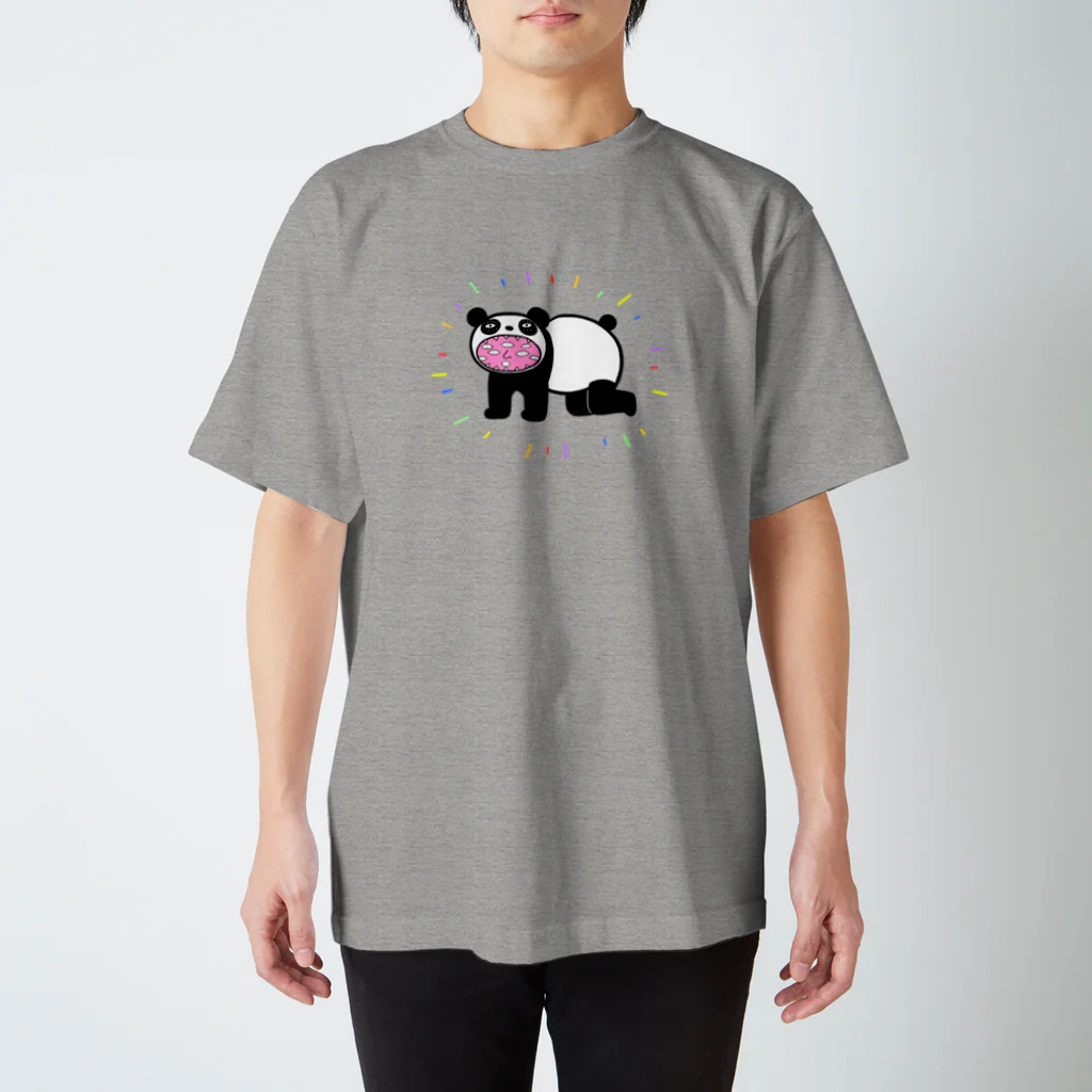 リュウラクドウのパンダの着ぐるみを着る妖怪百目 スタンダードTシャツ