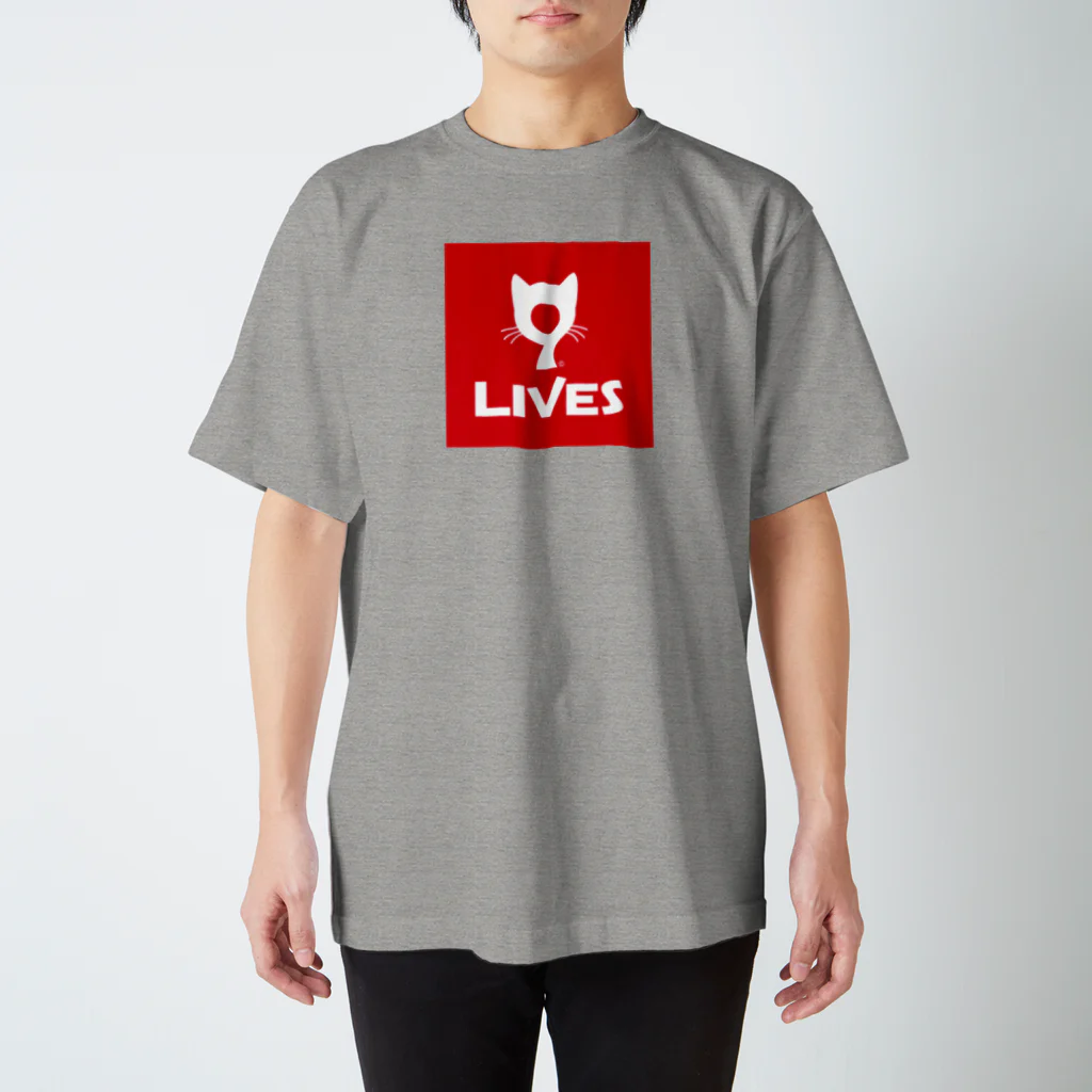 9LIVES 猫たちの王国の9LIIVES logo red スタンダードTシャツ