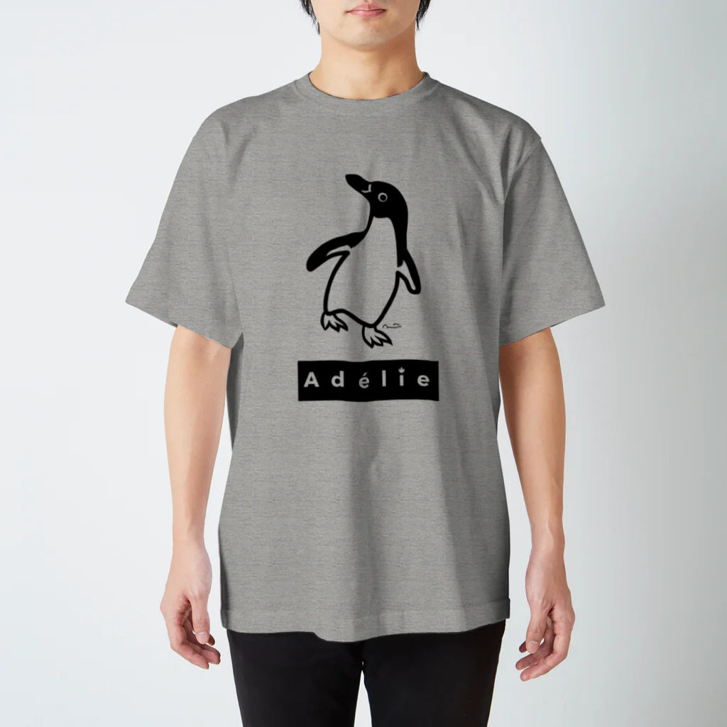 みみはんこ/消しゴムはんこのAdélie Penguin (+logo B) Regular Fit T-Shirt