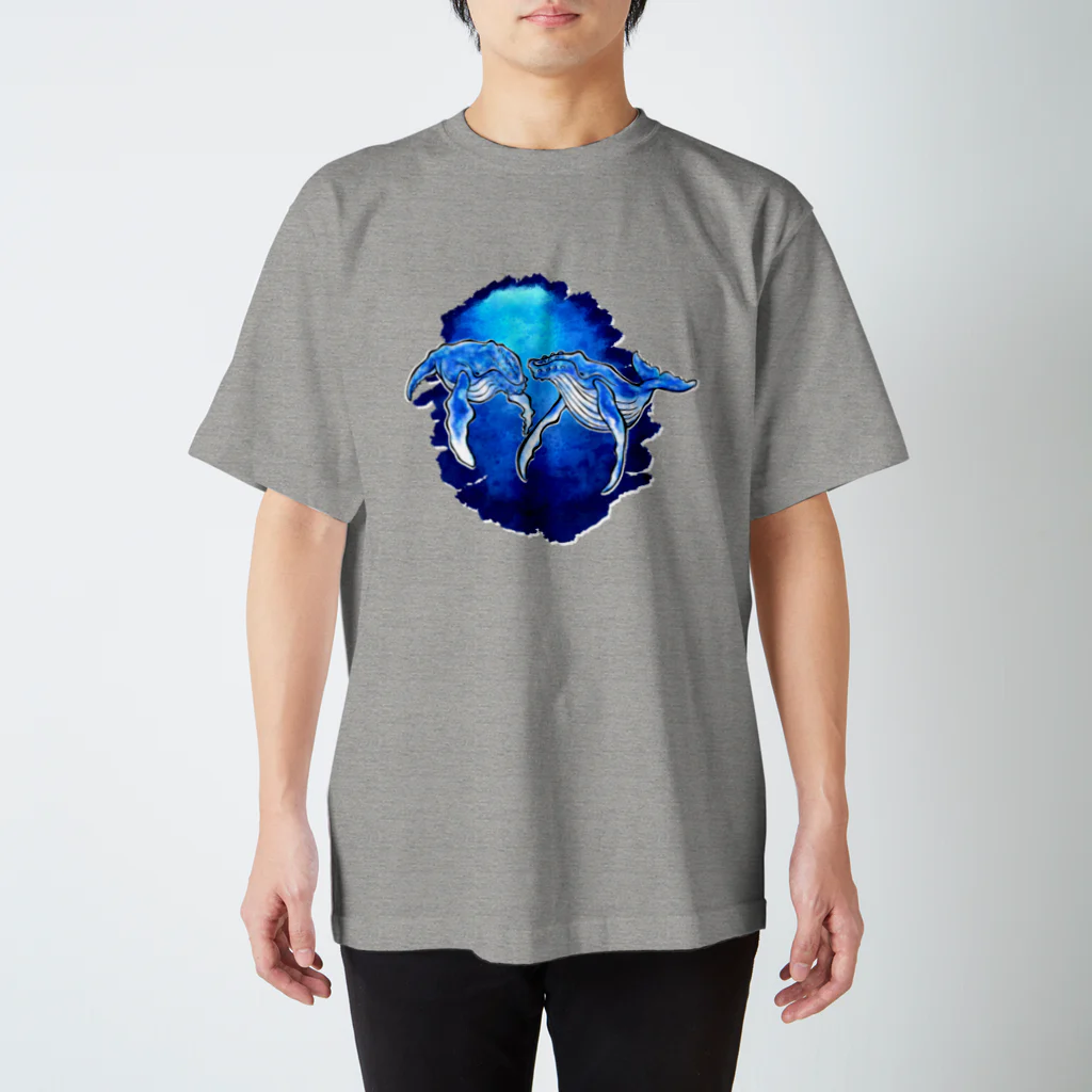 うみいろの*ペア* ザトウクジラ スタンダードTシャツ