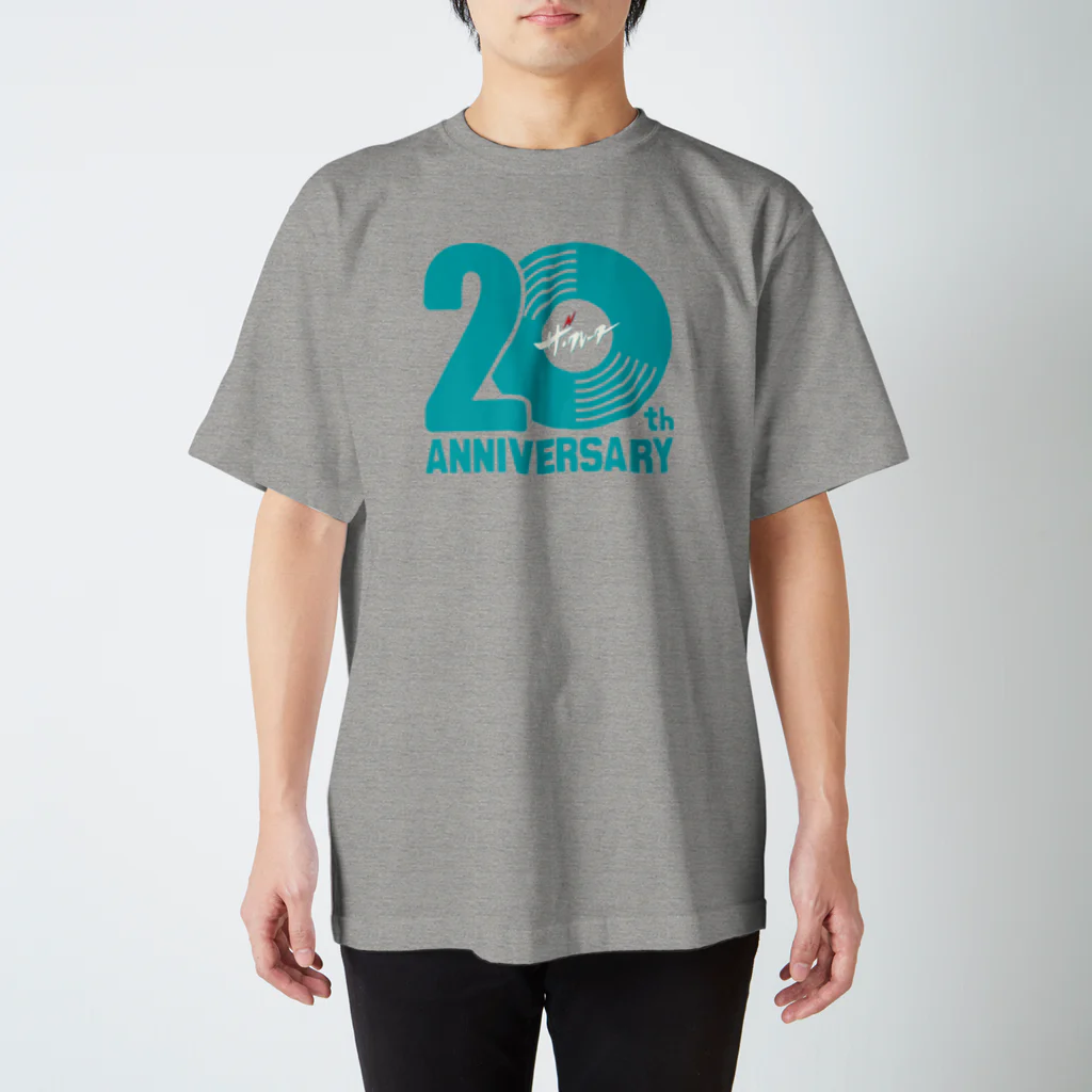 ザ・クレーター オフィシャルグッズの20th ロゴT／グリーン×ミックスグレー スタンダードTシャツ