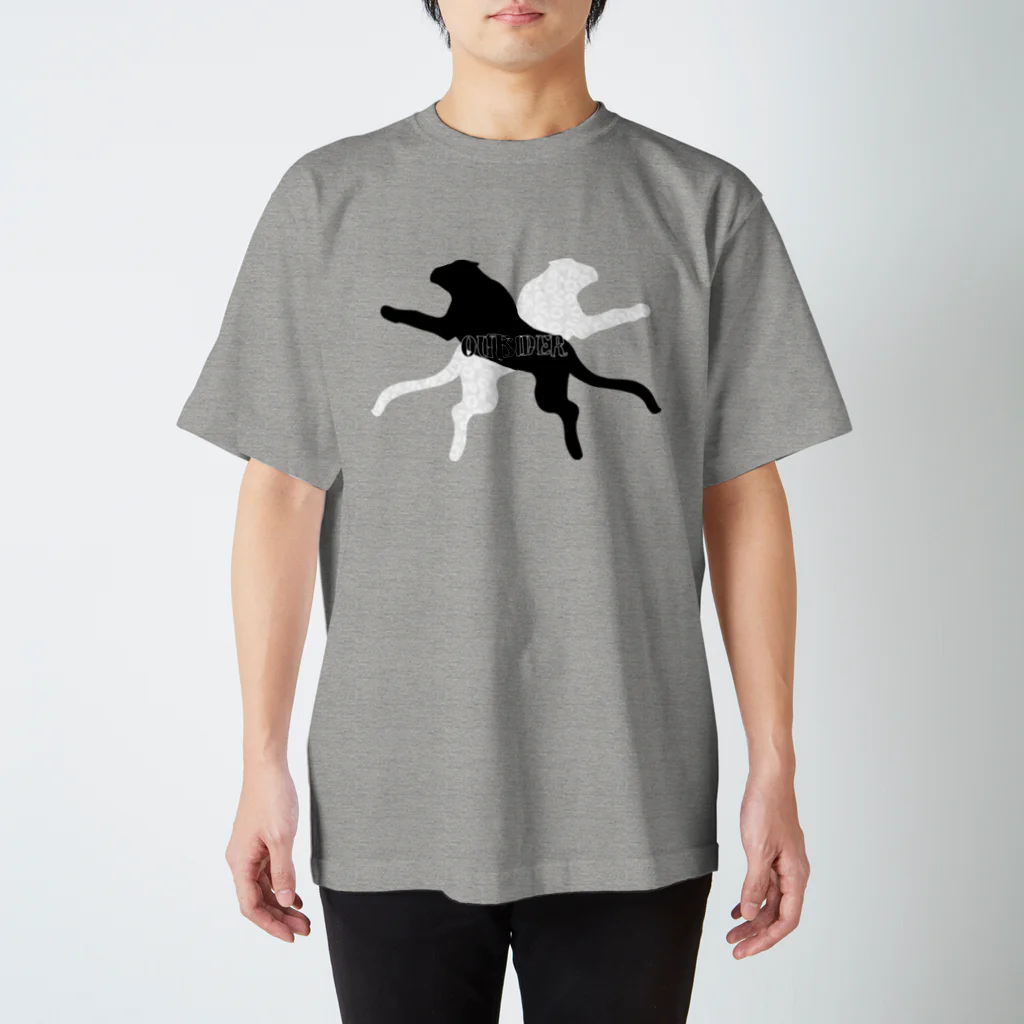 Ａ’ｚｗｏｒｋＳのクロヒョウ＆シロヒョウ～OUTSIDER～ Regular Fit T-Shirt