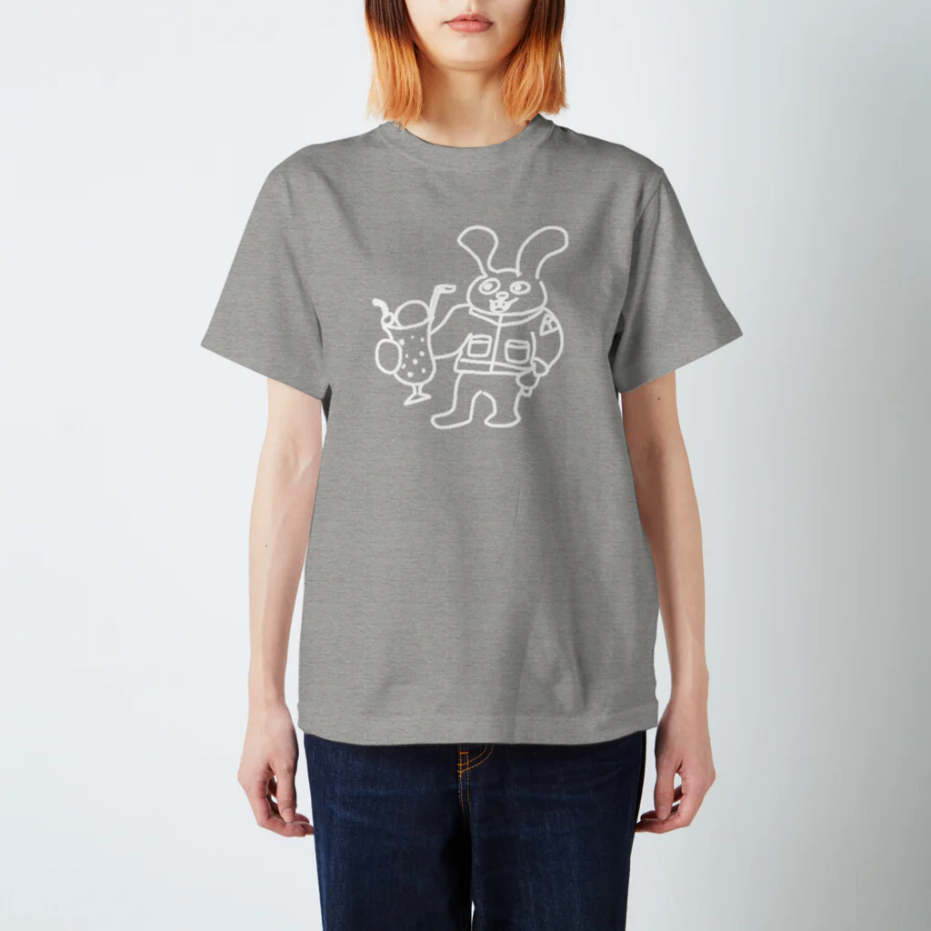 須田ふくろうのジャケうさとクリームソーダ スタンダードTシャツ