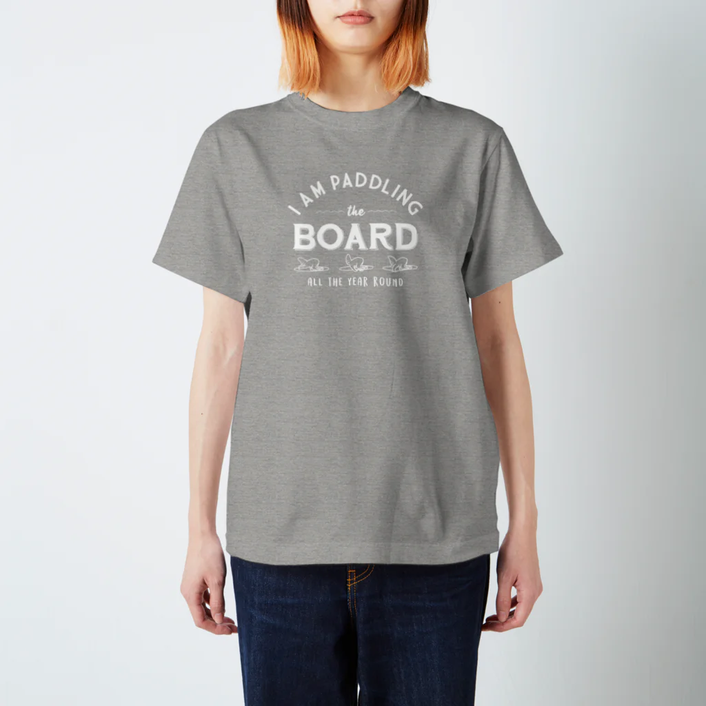 May's cafeのPADDLING THE BOARD _white Regular Fit T-Shirt