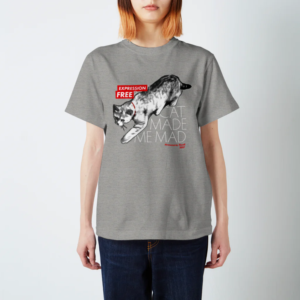 throwcurve（スロウカーヴ）のthrowcurve / 表猫は自由（マルチカラー） Regular Fit T-Shirt