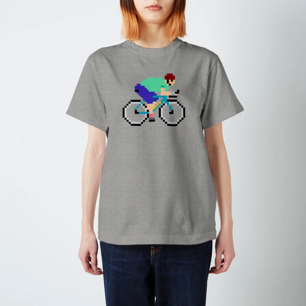 のりものドット絵Tシャツのride!!（ターコイズ） スタンダードTシャツ