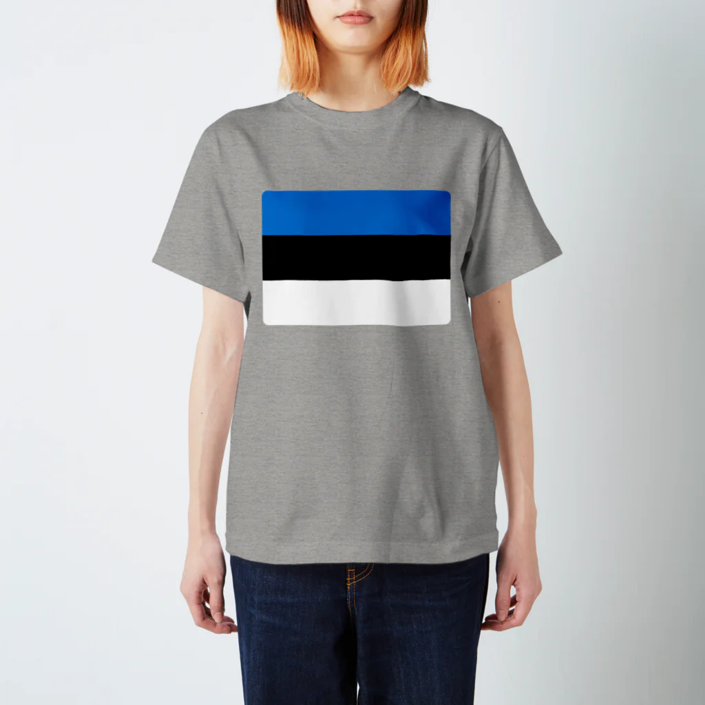 お絵かき屋さんのエストニアの国旗 Regular Fit T-Shirt